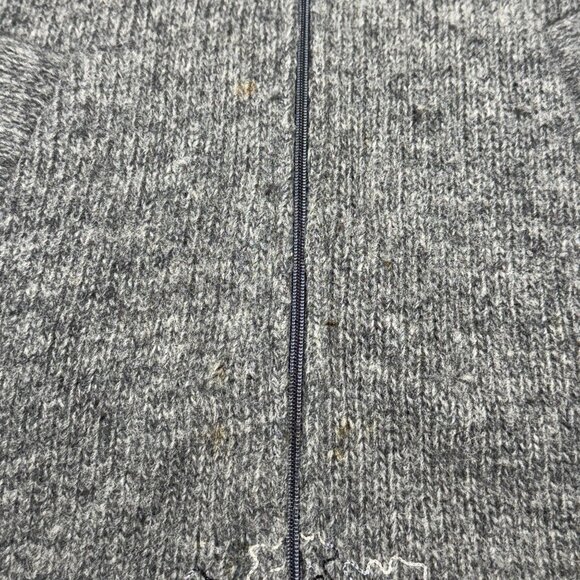 Caldwell 60's Hand Fashioned Gray Wool Hooded Zip-Up Cardigan With Polar Bear L - Picture 10 of 14